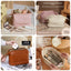 Double Layer Leather Cosmetic Pouch (Brown Colour)