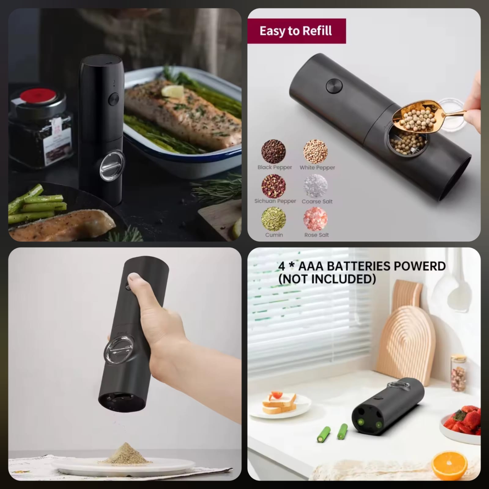 Cell Operated Salt and Paper Grinder