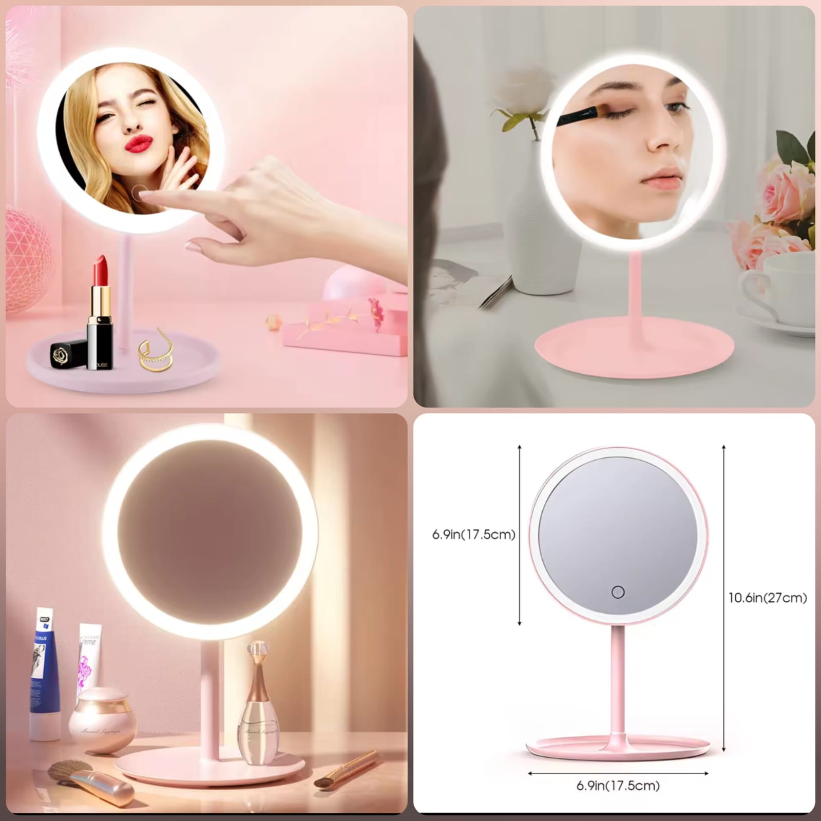 Rechargeable Led Makeup Mirror (Random Colour) Main image