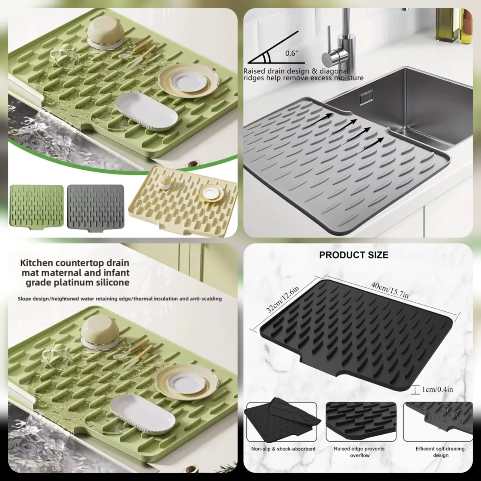 Silicone Anti Slip Kitchen Drain Matt Main image