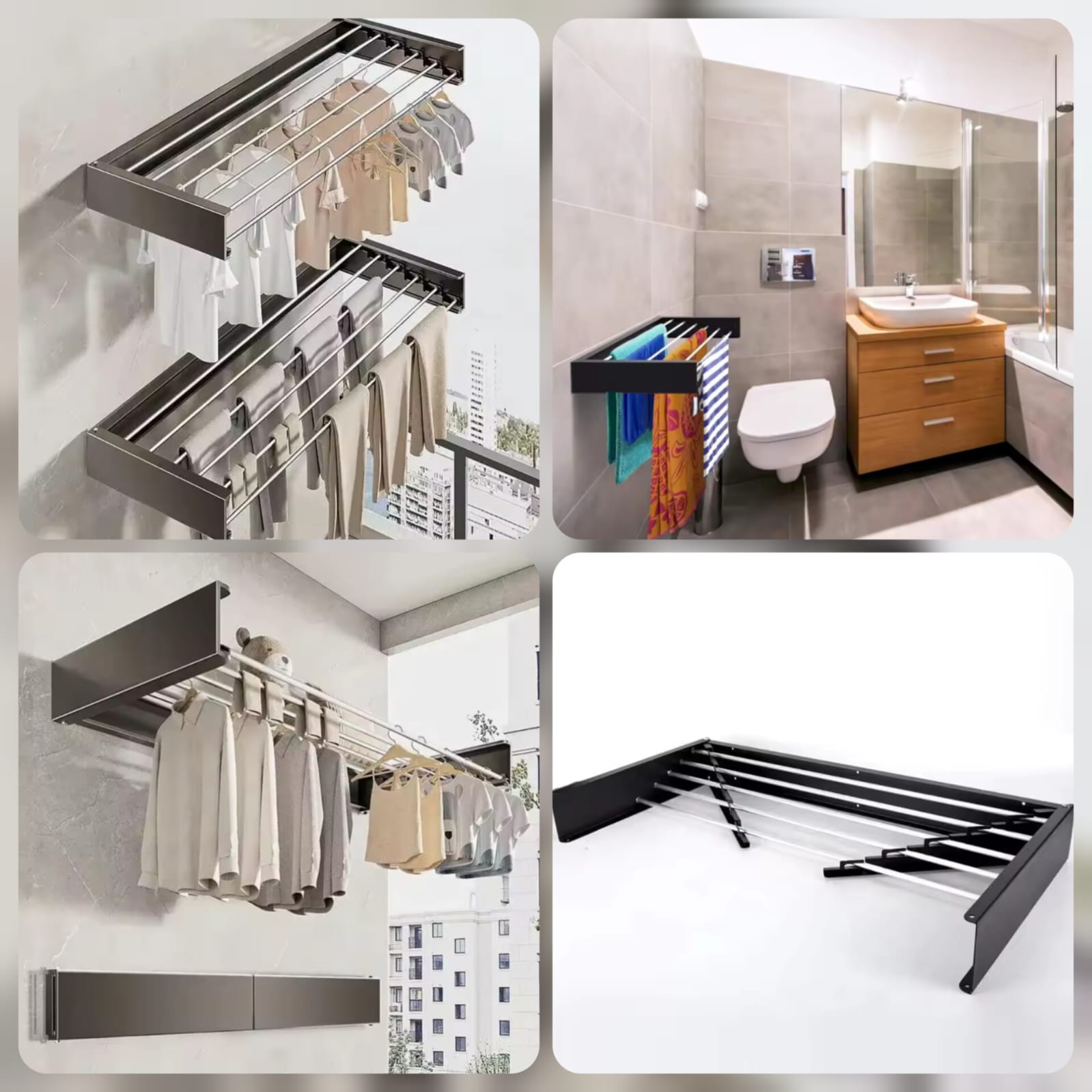 Wall Mounted Foldable Towel Rack Main image