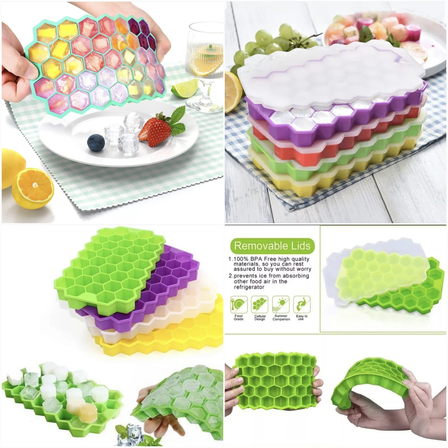 Honeycomb Ice Cube Tray With Lid (Small Size) Main image