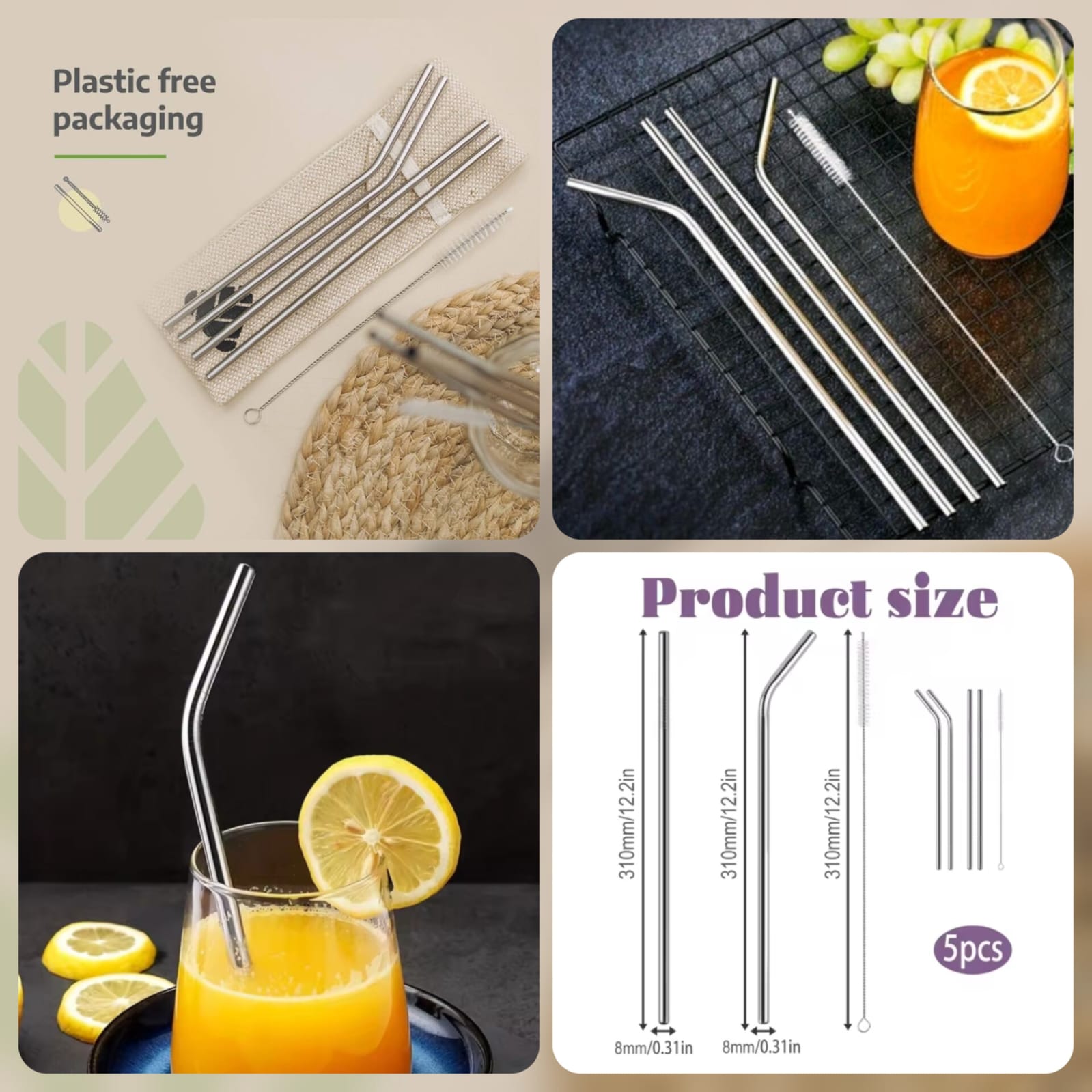 Steel Straw 5pcs set Main image