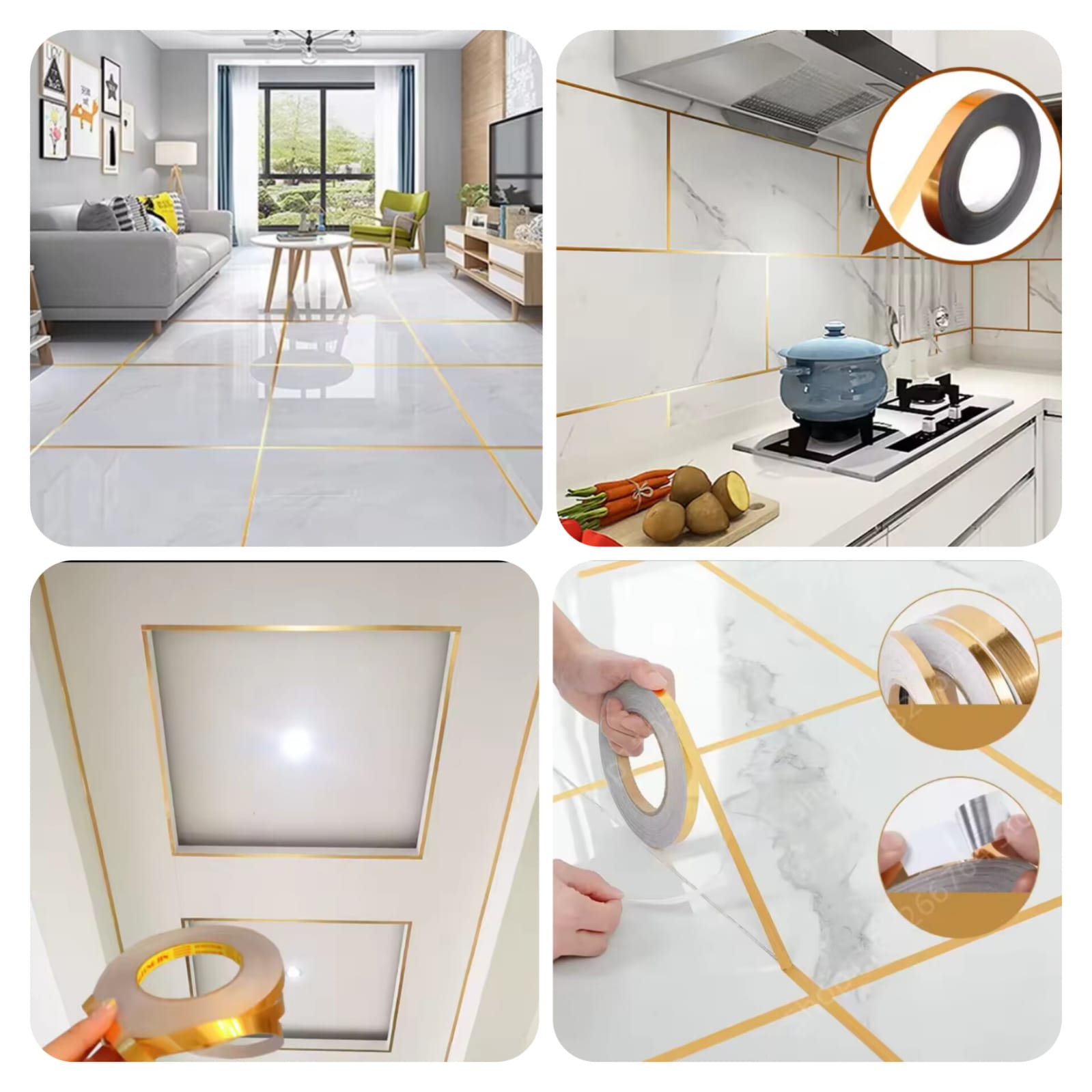 Self-adhesive Golden Decoration Tape (1.0CM x 50 Meter) Main image