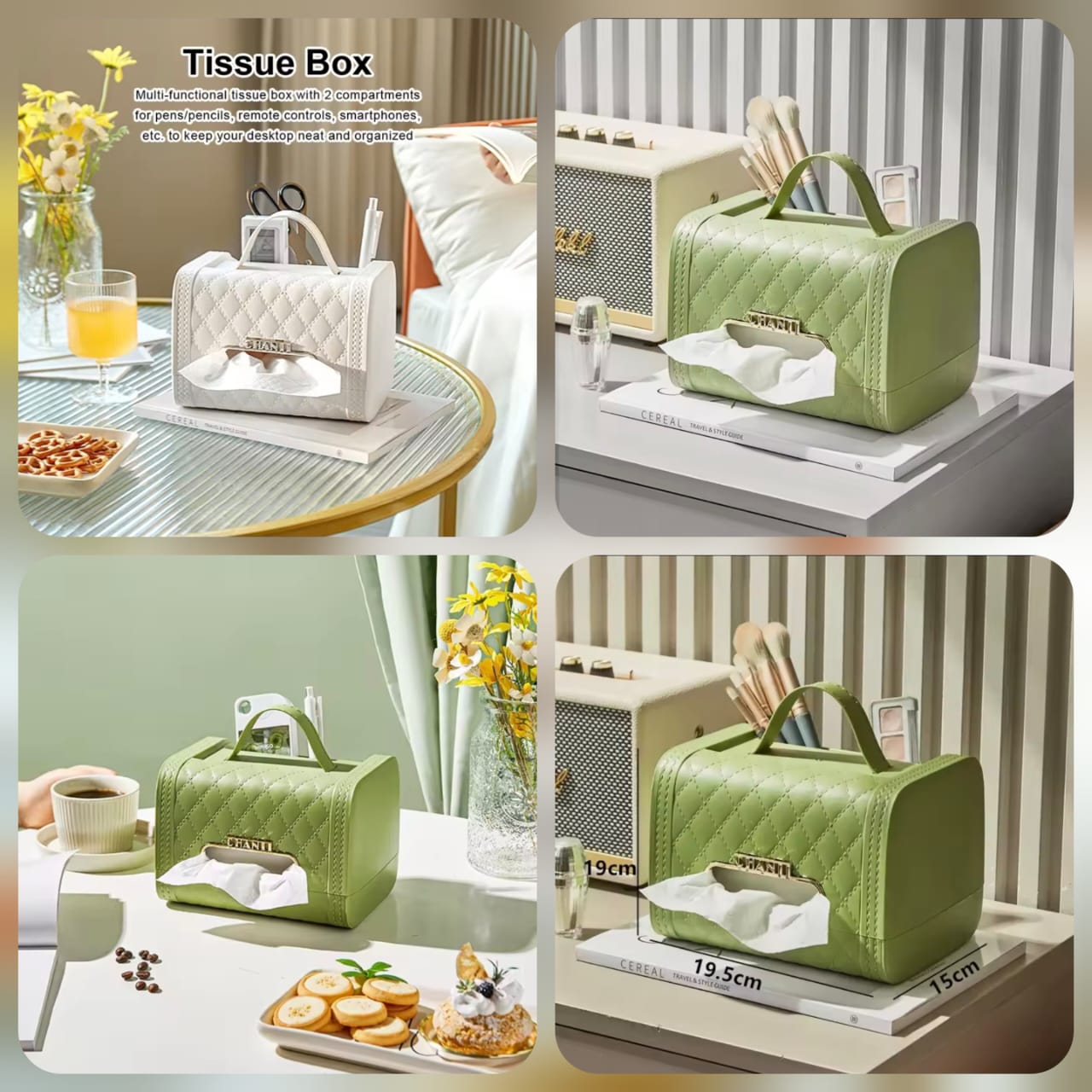 Elegant Purse Style Tissue Box (premium Quality/Only Green Available) Main image