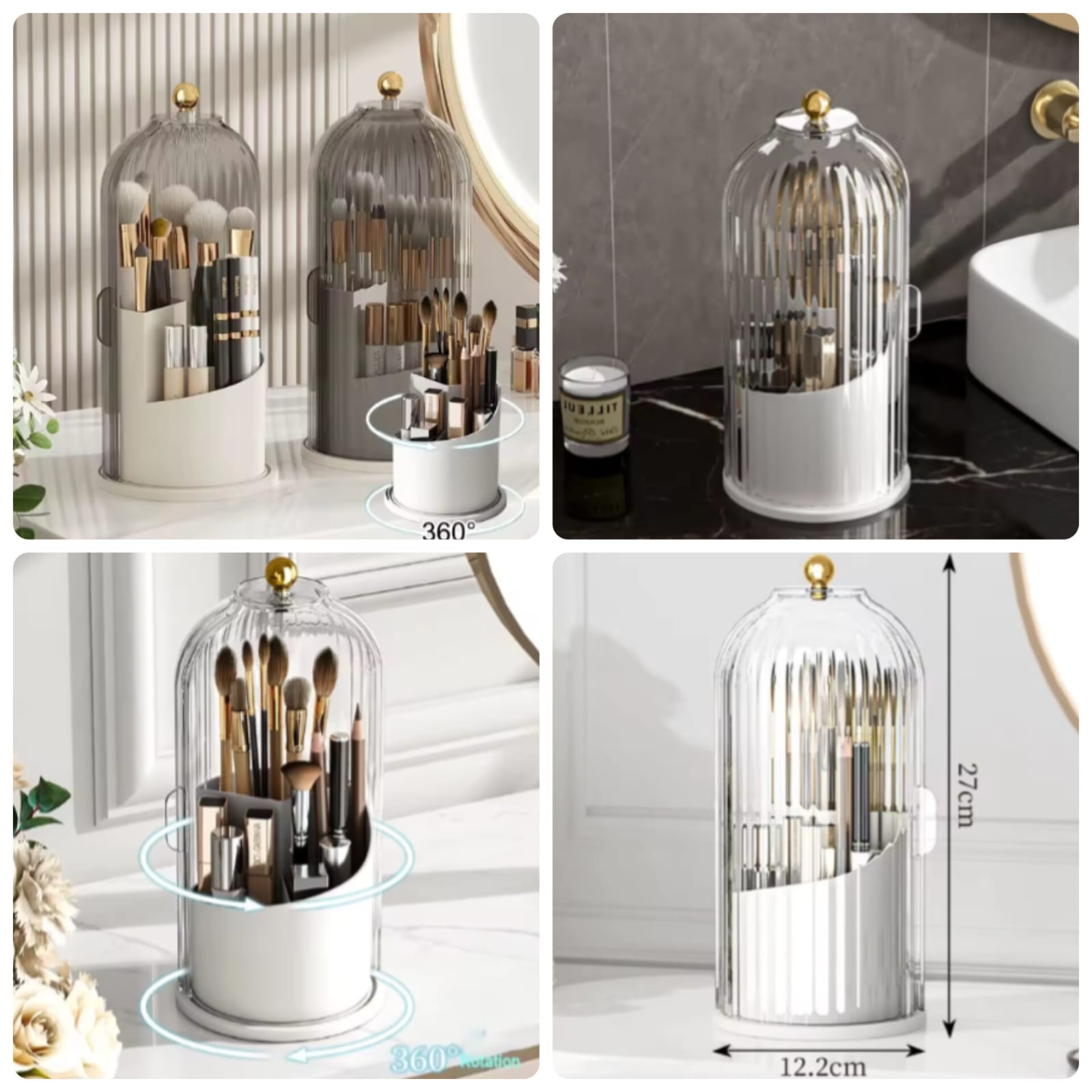 Dustproof Rotating Luxury Brush Holder Main image