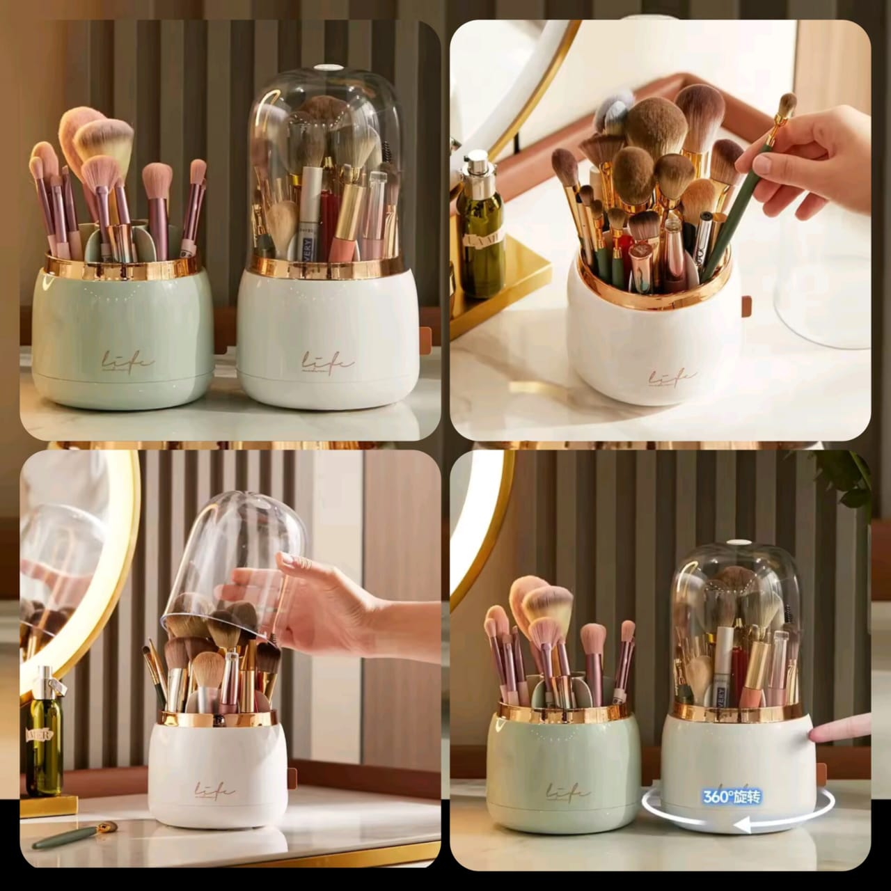 Luxury Rotating Brush Holder (Premium Quality)