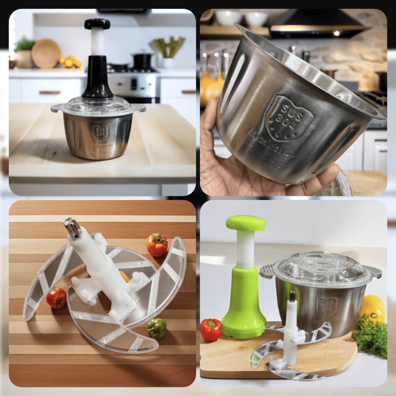Stainless Steel Push Chopper 2L Main image