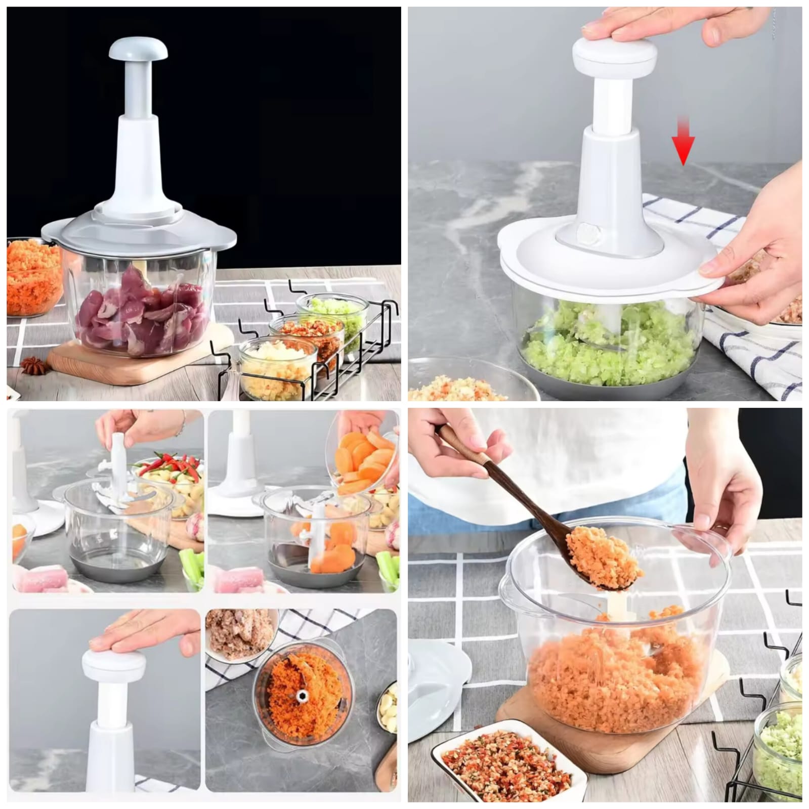 1.5L Push Chopper (With Lock And Beater)