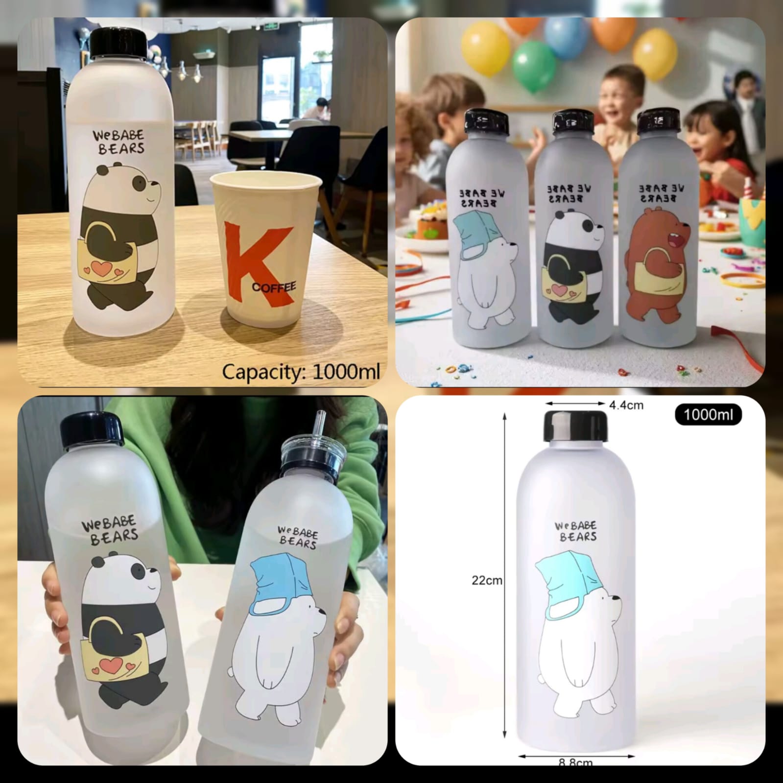 Bear Bottle 1000ML (Double Cap)
