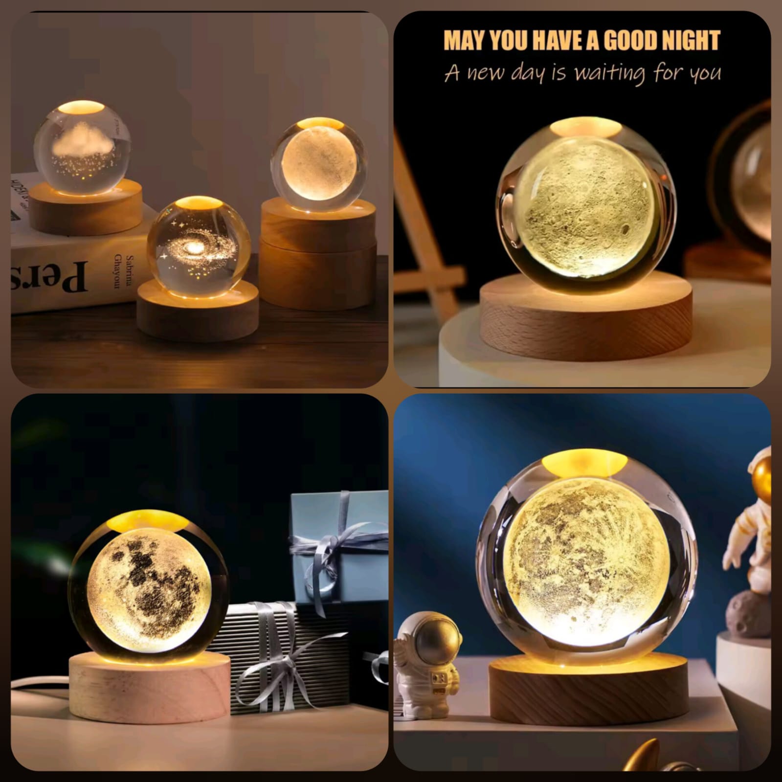 LED Crystal Ball Lamp (B) (Only Moon Shape) Main image