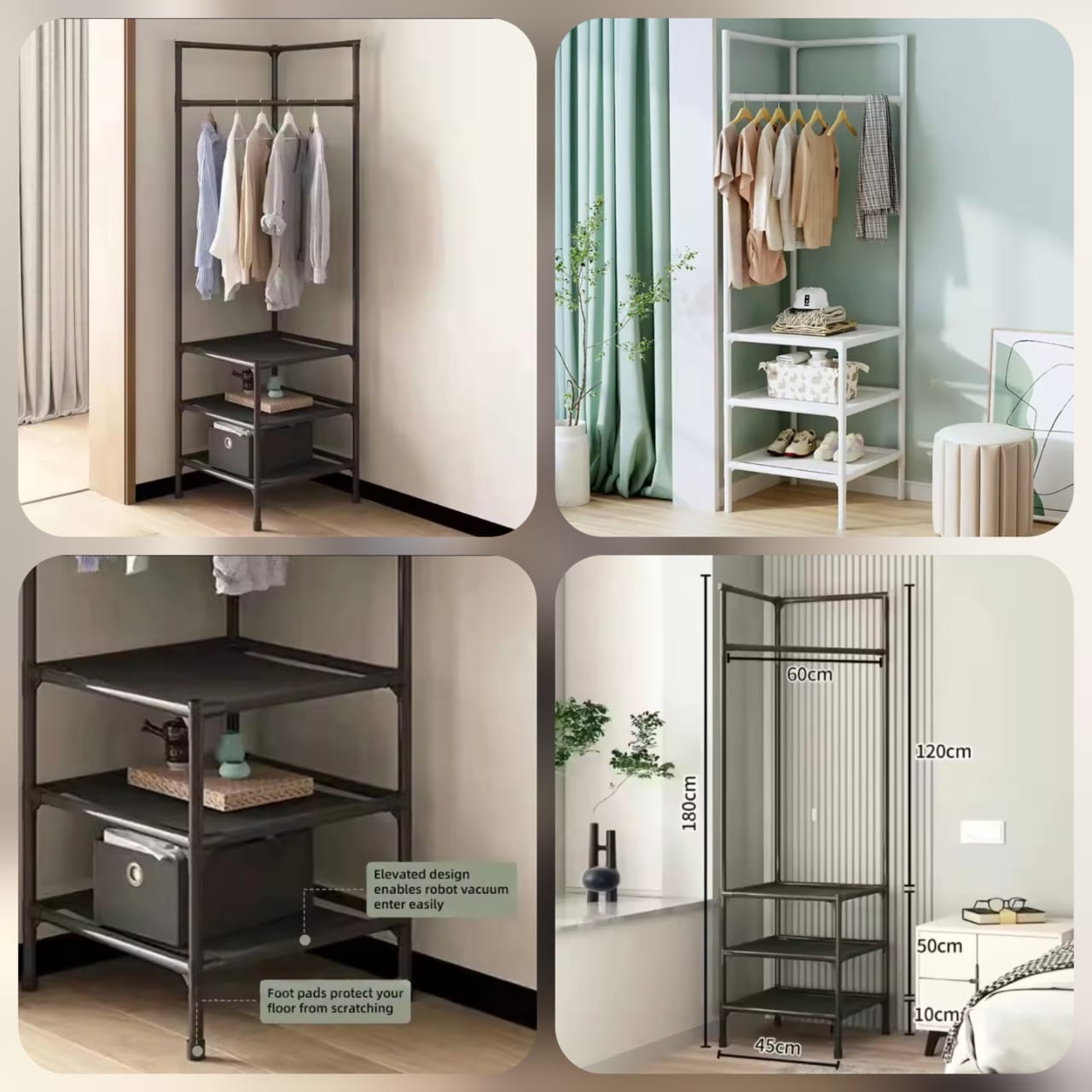 Attachable Corner Pole Rack Main image