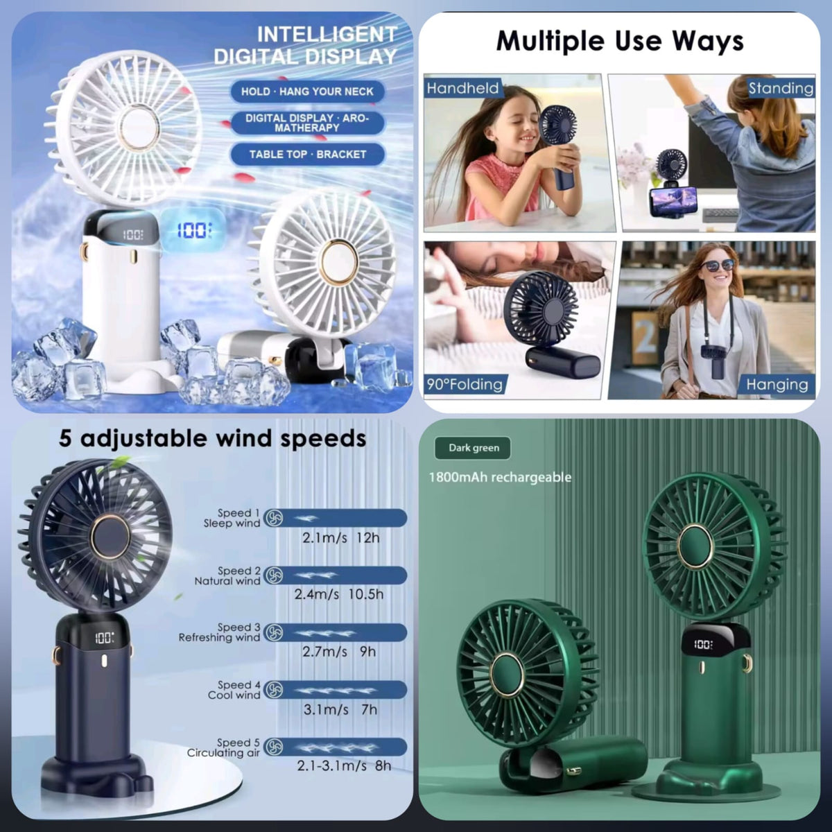 Digital Led Display Hand Fan Main image