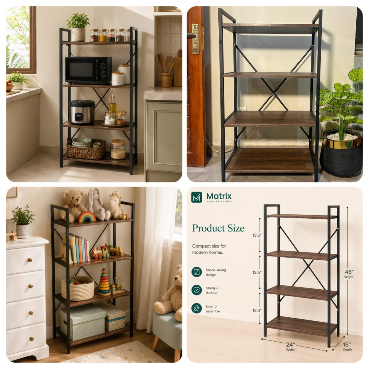 Matrix 4-Tier Universal Storage Rack (Moveable With Wheels) Main image
