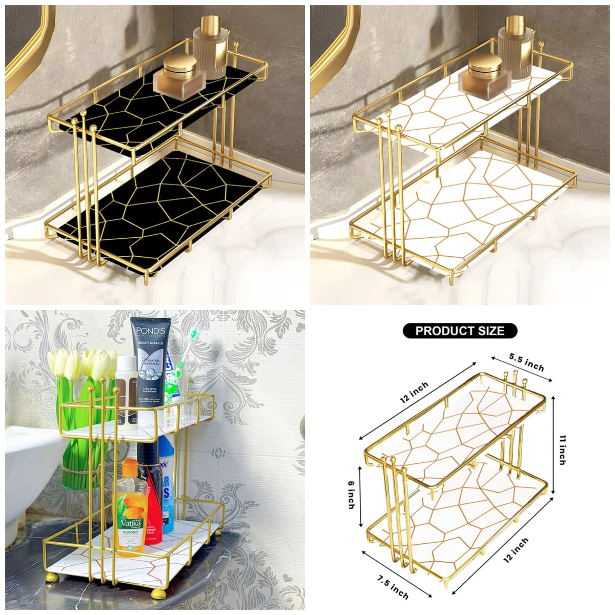 2-Tier Luxury Vanity Storage Main image