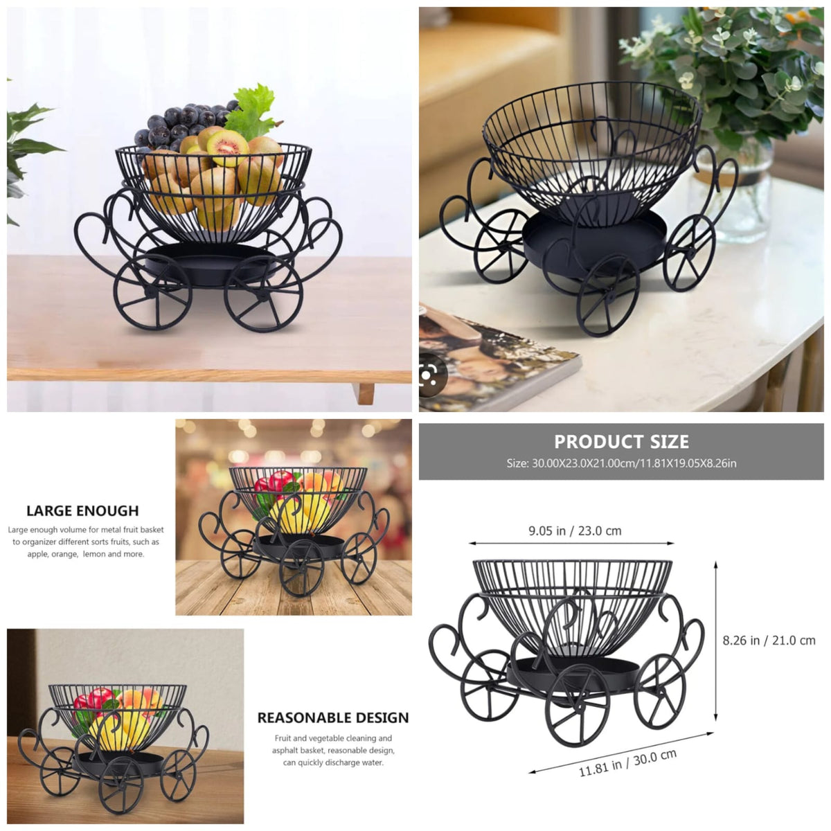 2-Tier Decorative Fruit Basket Main image