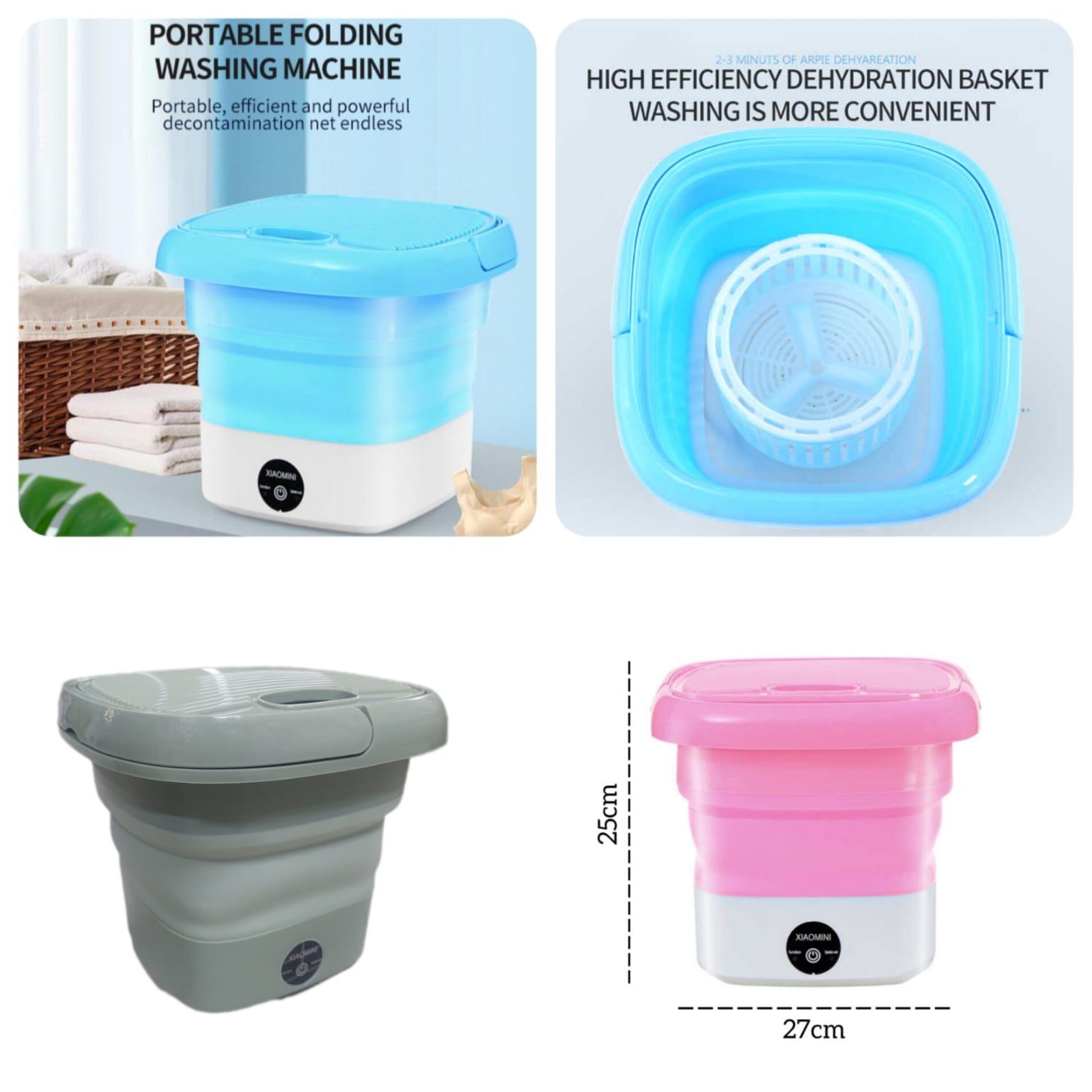 Foldble Electric Mini Washing Machine With Dryer Option