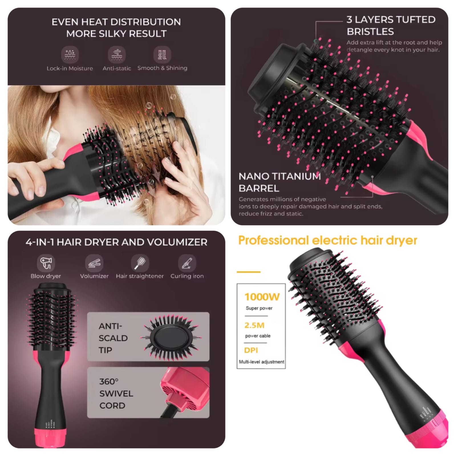 One Step Hair Dryer & Straightner